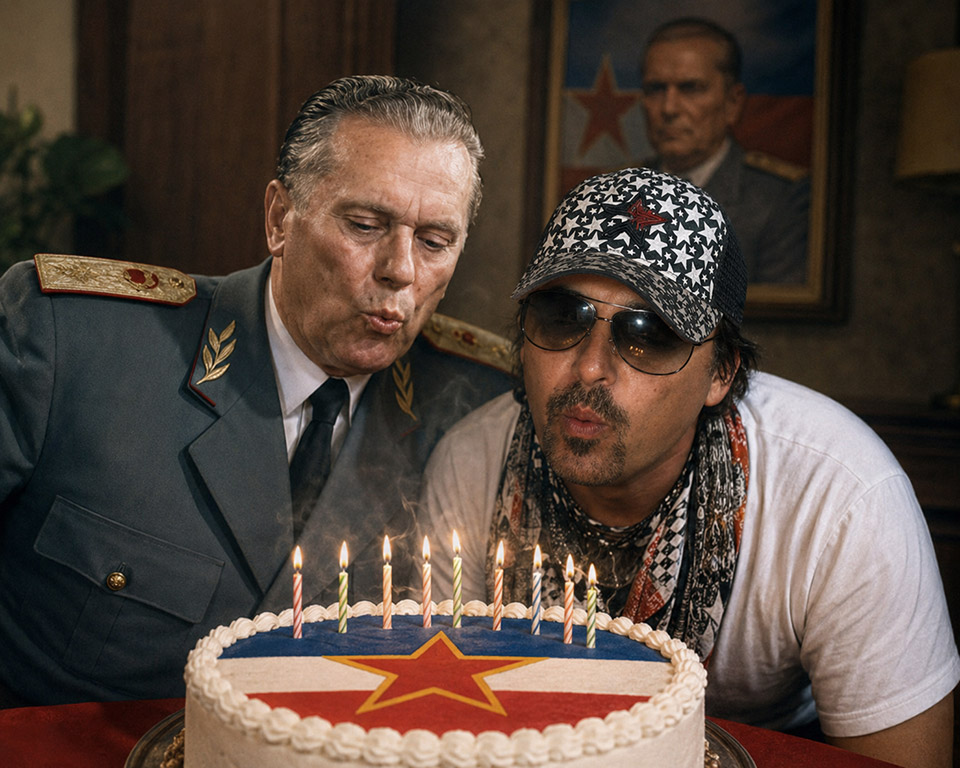 Dejan i Tito duvaju svećice